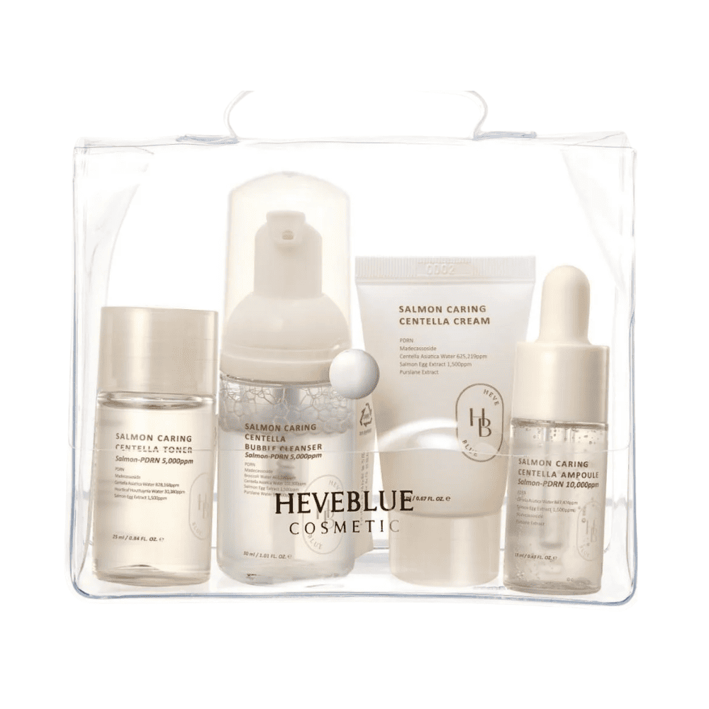 HEVEBLUE Salmon Caring Centella Special Travel Kit Bag