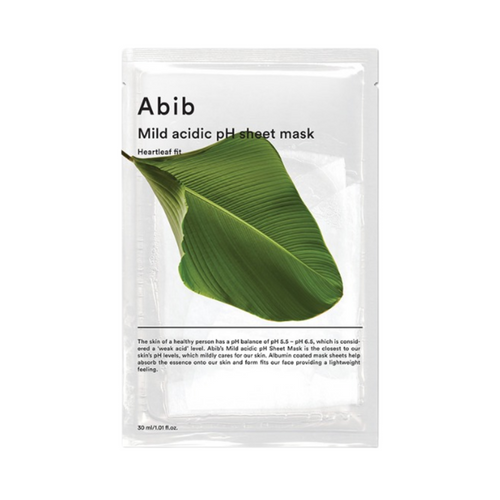 KEAUTI Masken Box Anti Akne: Abib Mild Acidic pH Sheet Mask Heartleaf Fit